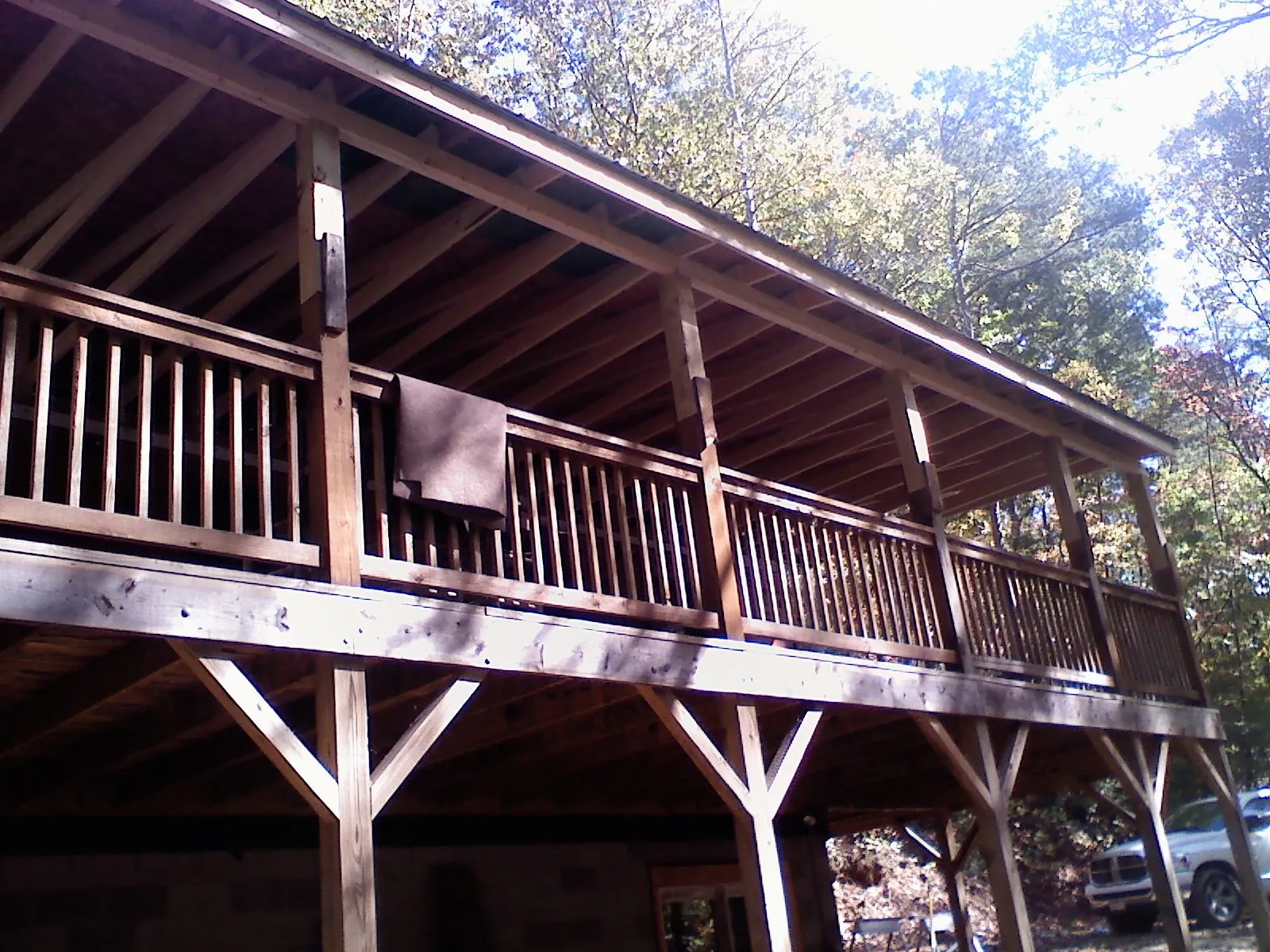 Timber framing under a new elevated porch and deck — Roof Leak Repair in Furman by Roofing Brothers